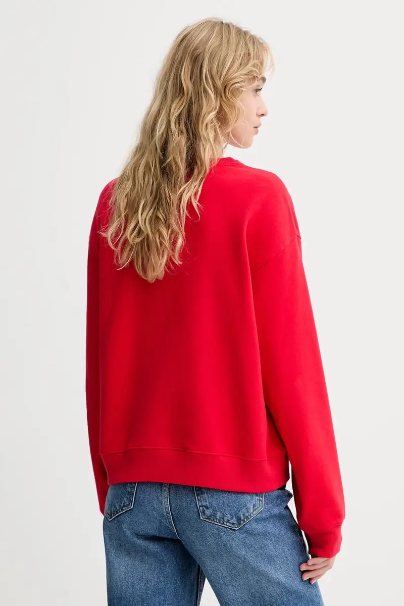 Levi's felpa in cotone donna colore rosso con applicazione 0002L miniatura 3