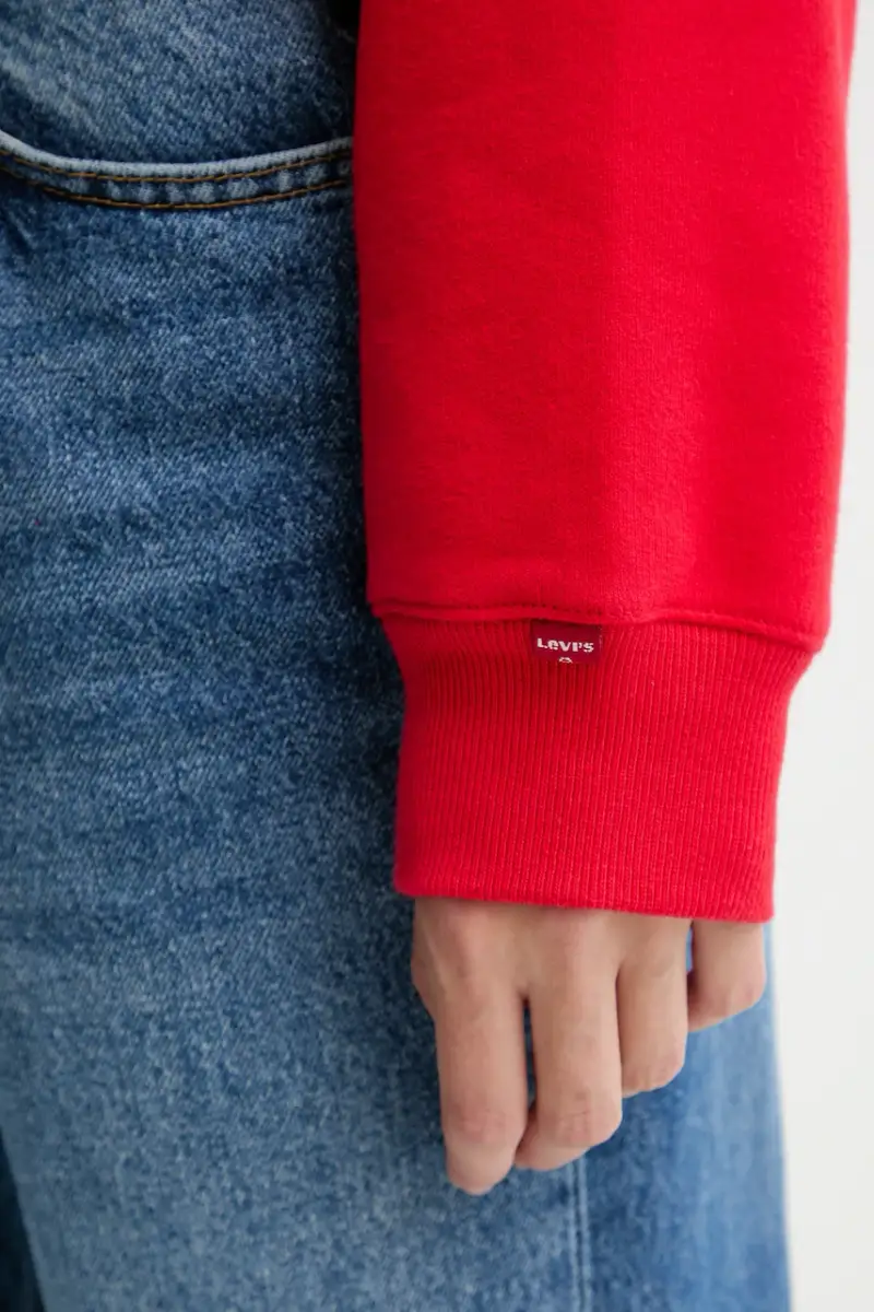 Levi's felpa in cotone donna colore rosso con applicazione 0002L miniatura 5