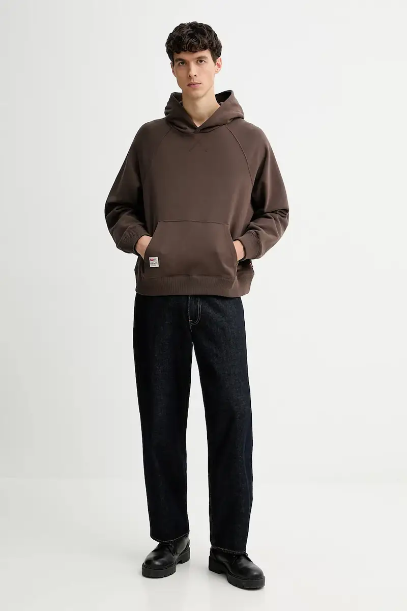 Levi's felpa in cotone Marrone miniatura 2