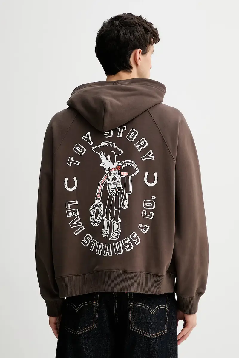 Levi's felpa in cotone Marrone miniatura 3