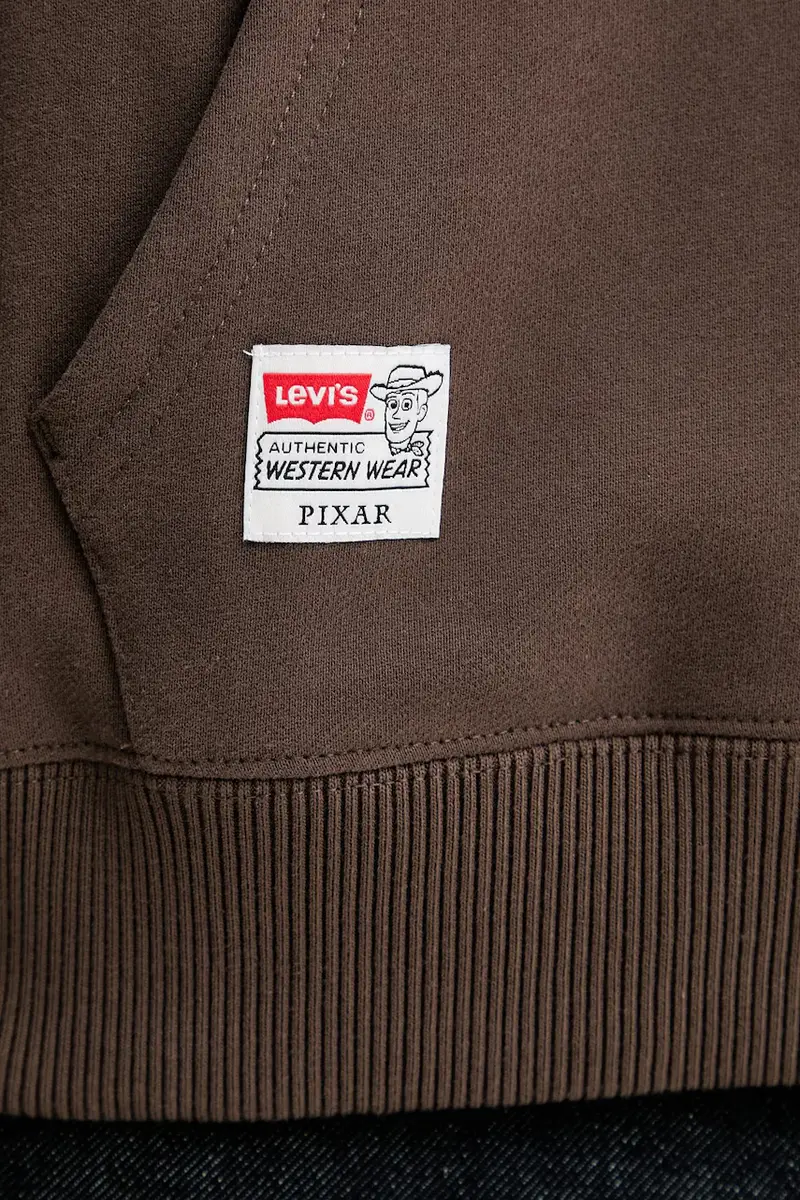 Levi's felpa in cotone Marrone miniatura 5