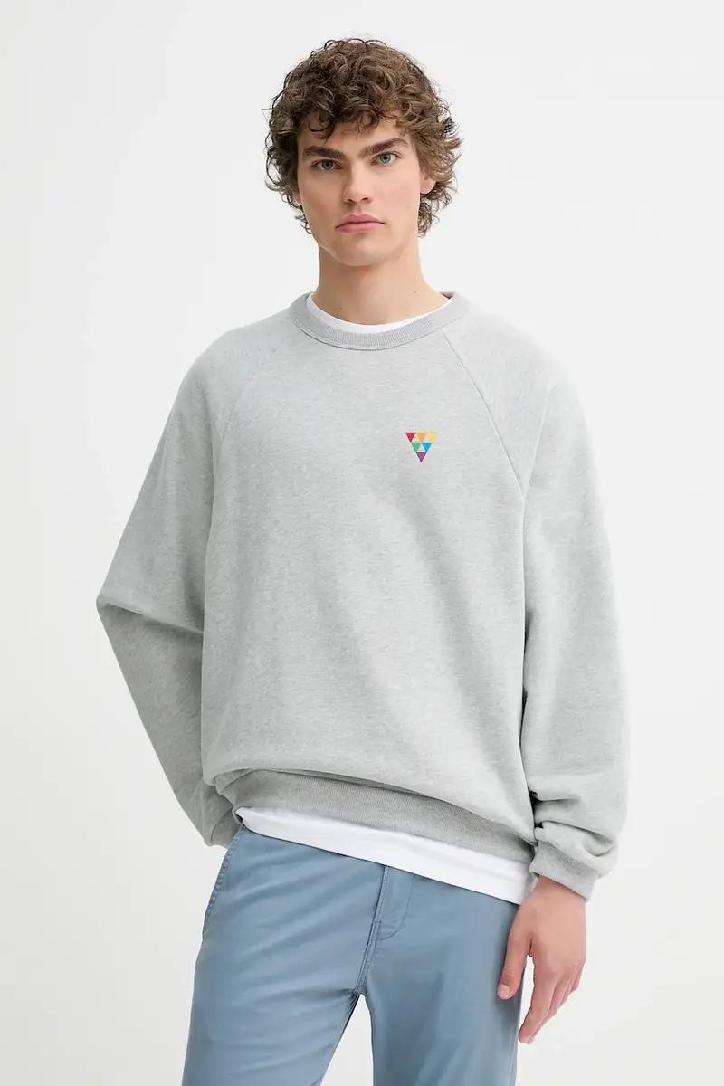 Levi's felpa in cotone PRIDE RELAXED CREW uomo colore grigio 002FC