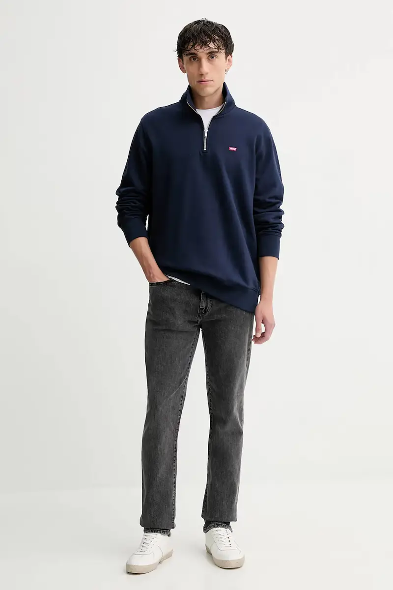 Levi's felpa in cotone uomo colore blu navy A8606 miniatura 2