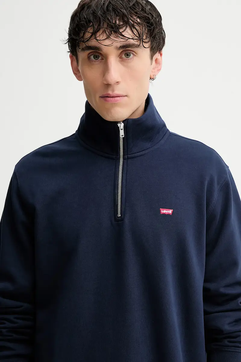 Levi's felpa in cotone uomo colore blu navy A8606 miniatura 4