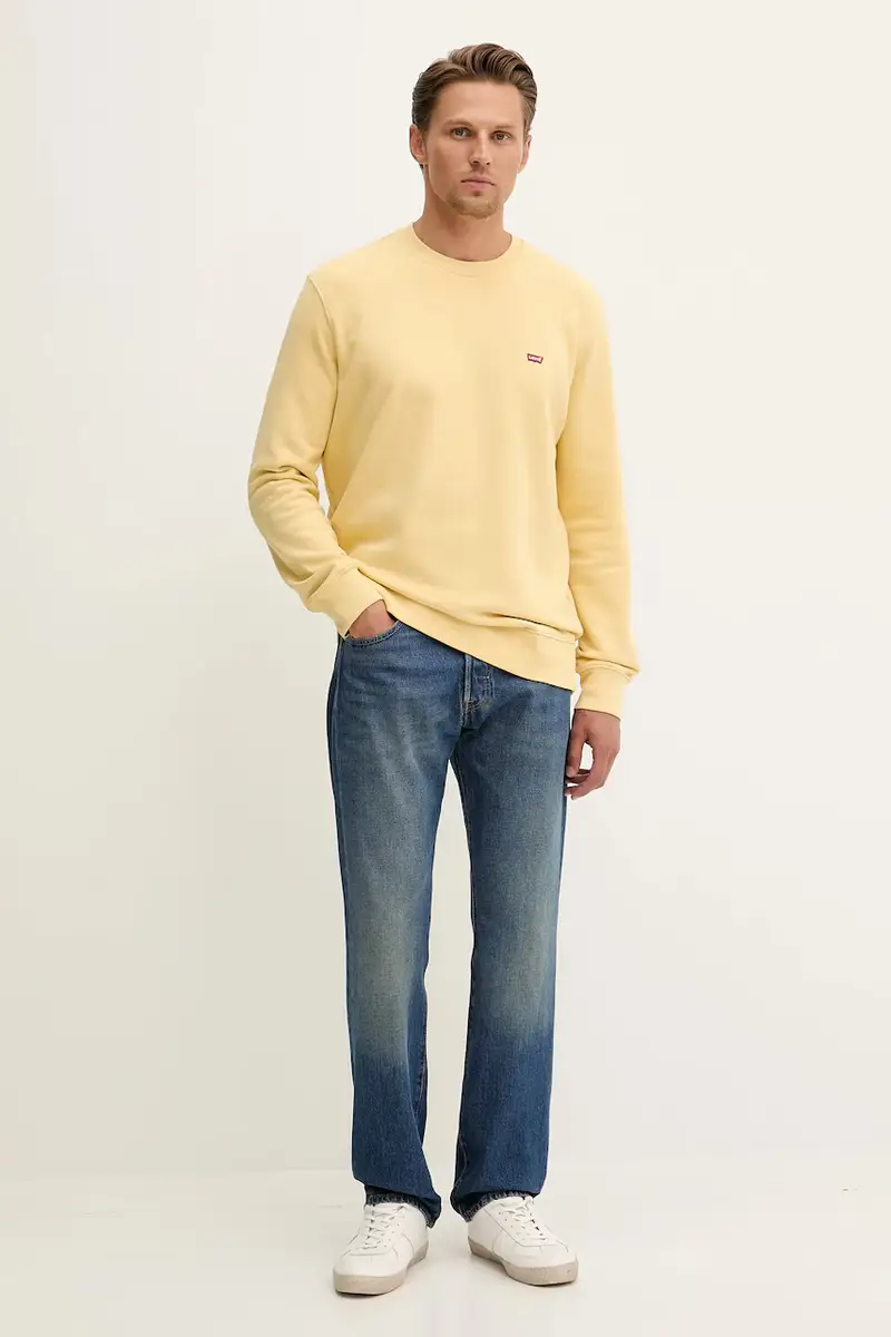 Levi's felpa in cotone uomo colore giallo 35909 miniatura 2