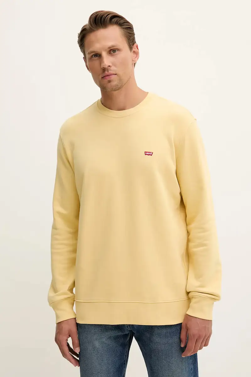 Levi's felpa in cotone uomo colore giallo 35909