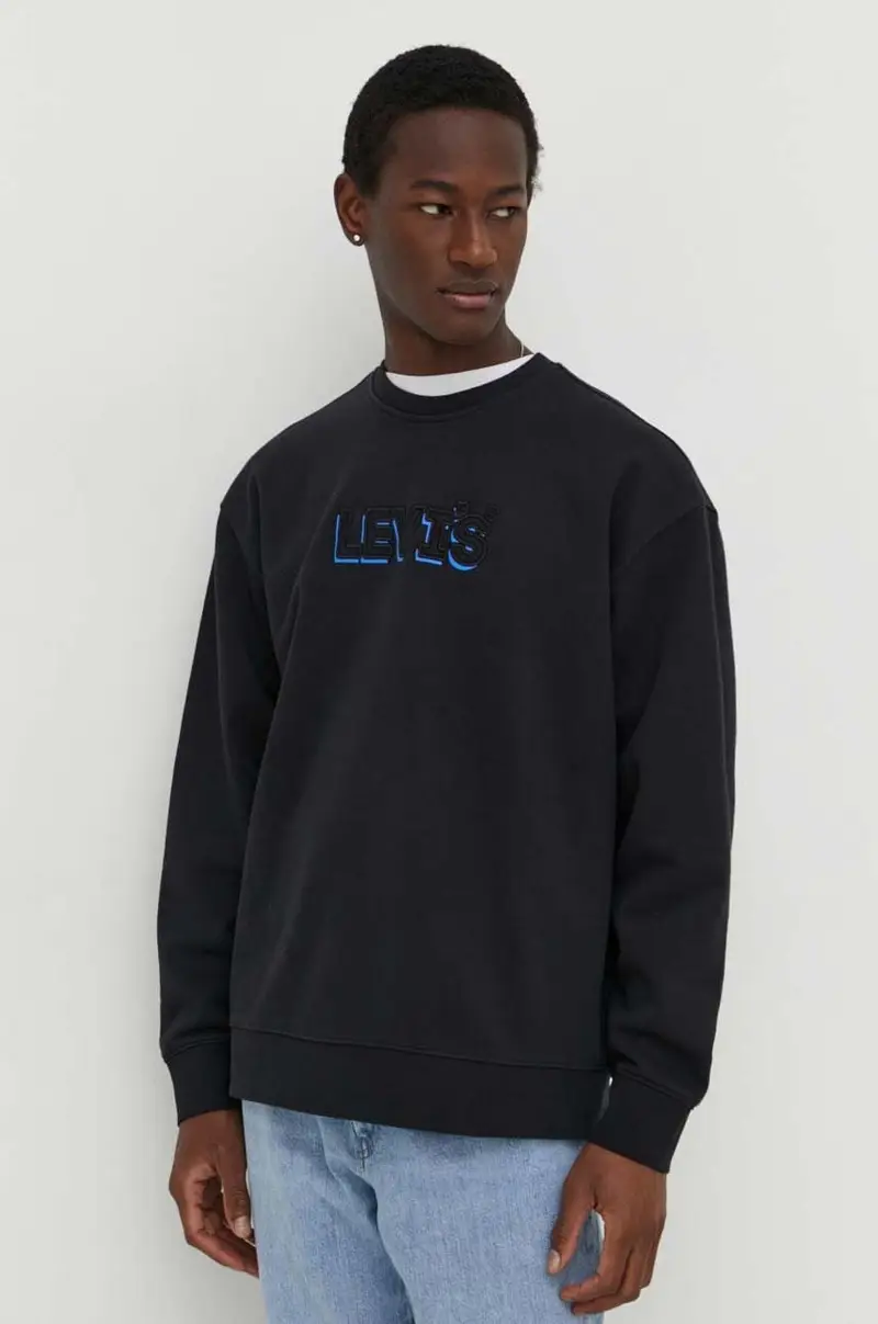 Levi's felpa in cotone uomo colore nero