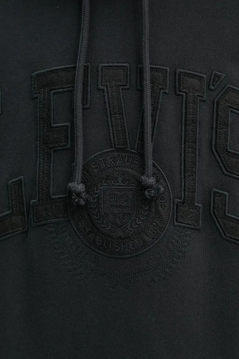 Levi's felpa in cotone uomo colore nero con cappuccio miniatura 5