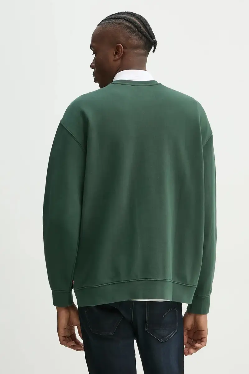 Levi's felpa in cotone uomo colore verde miniatura 3