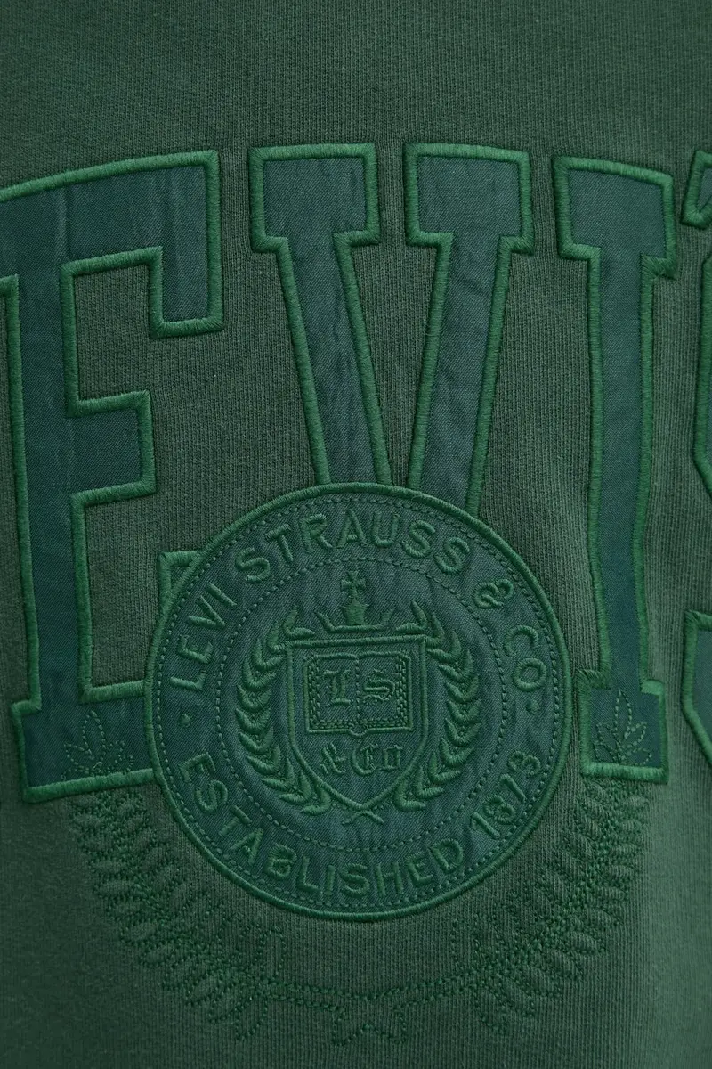 Levi's felpa in cotone uomo colore verde miniatura 5
