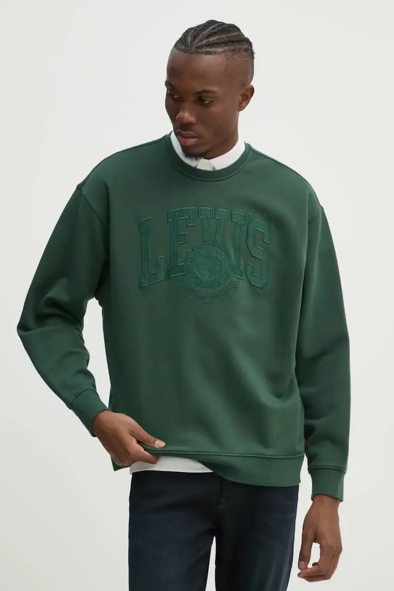 Levi's felpa in cotone uomo colore verde