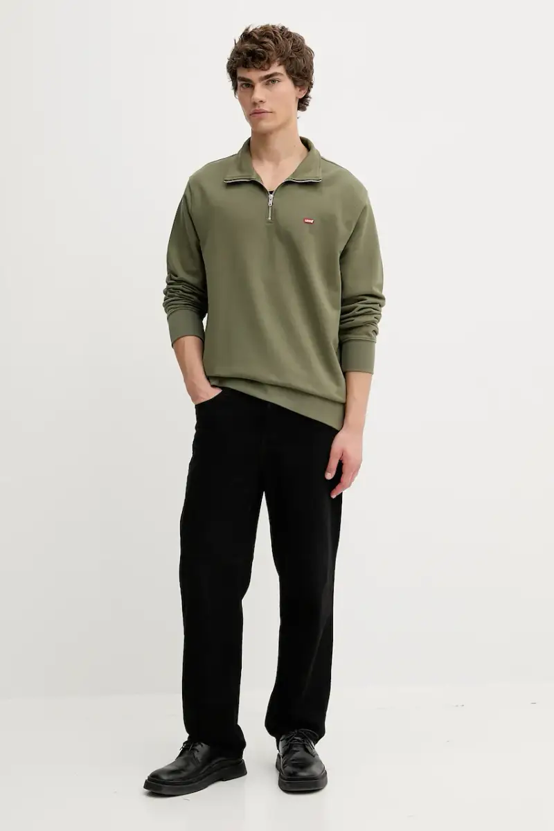 Levi's felpa in cotone uomo colore verde A8606 0006 miniatura 2