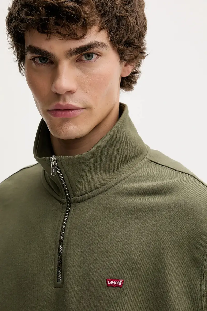 Levi's felpa in cotone uomo colore verde A8606 0006 miniatura 4