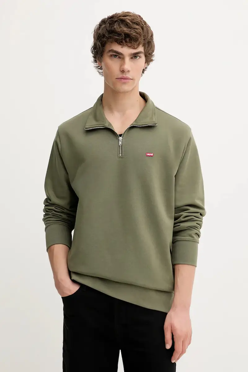 Levi's felpa in cotone uomo colore verde A8606 0006