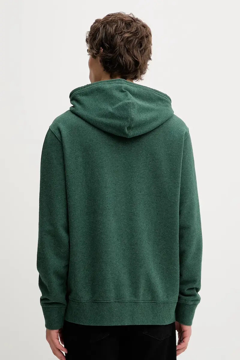 Levi's felpa in cotone uomo colore verde con cappuccio 34581 miniatura 3