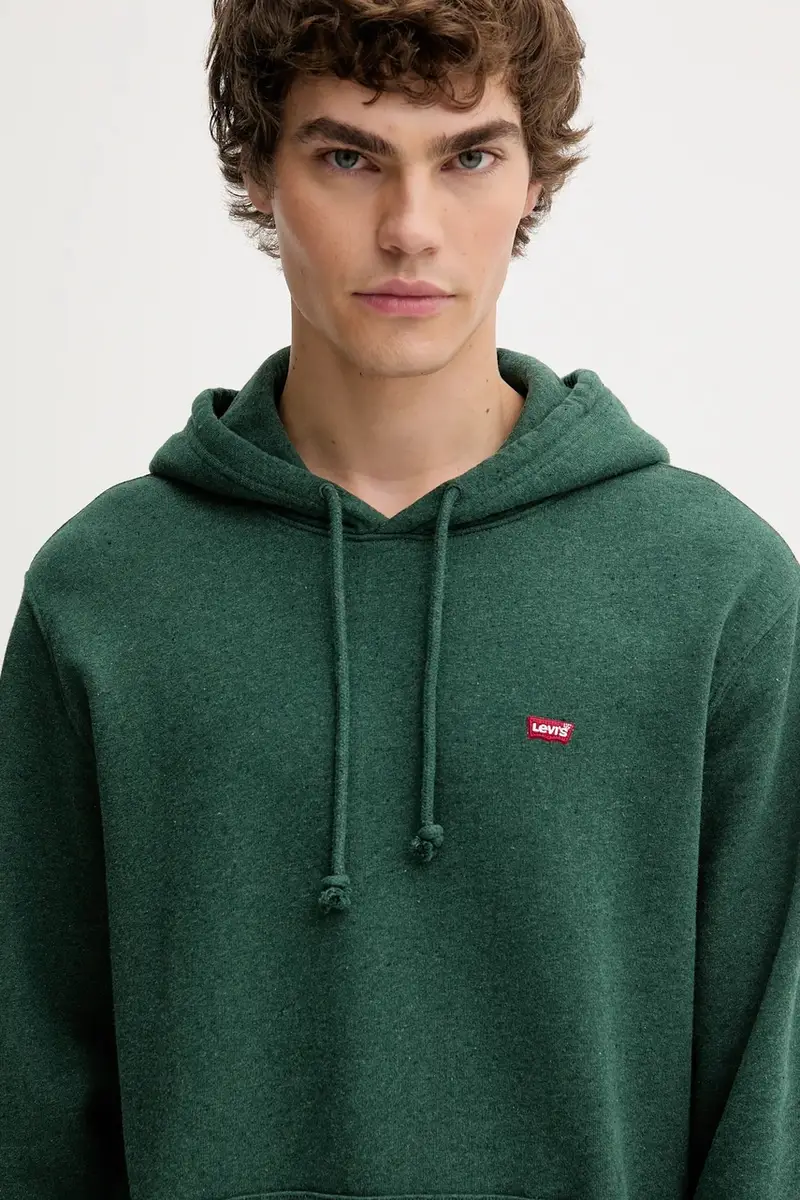 Levi's felpa in cotone uomo colore verde con cappuccio 34581 miniatura 4