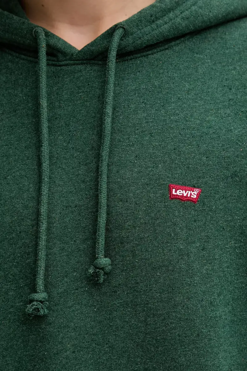 Levi's felpa in cotone uomo colore verde con cappuccio 34581 miniatura 5