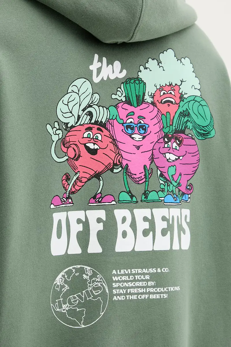 Levi's felpa in cotone uomo colore verde con cappuccio A2639 miniatura 5