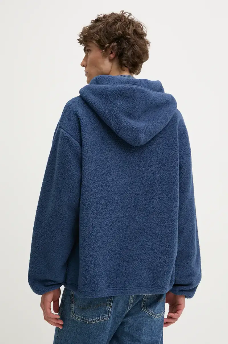 Levi's felpa in pile colore blu con cappuccio A8611 Blu navy miniatura 3