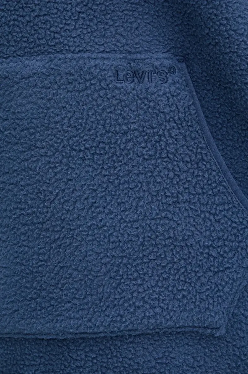 Levi's felpa in pile colore blu con cappuccio A8611 Blu navy miniatura 5