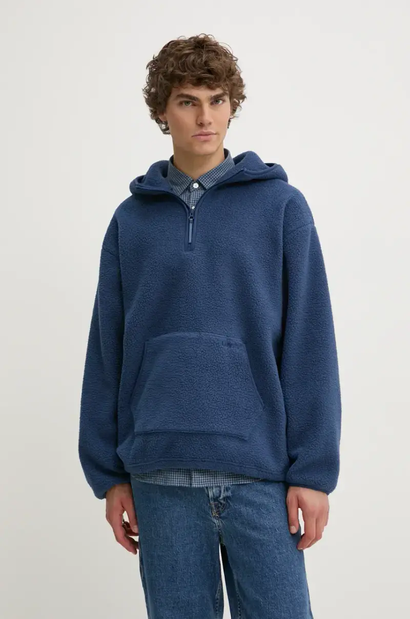 Levi's felpa in pile colore blu con cappuccio A8611 Blu navy