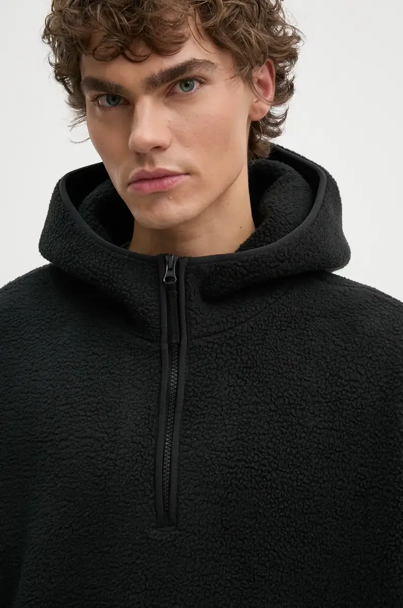 Levi's felpa in pile colore nero con cappuccio A8611 miniatura 4