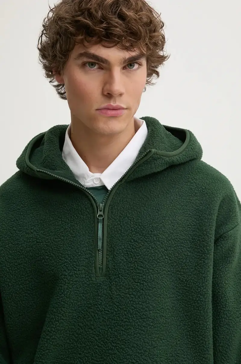 Levi's felpa in pile colore verde con cappuccio A8611 miniatura 4