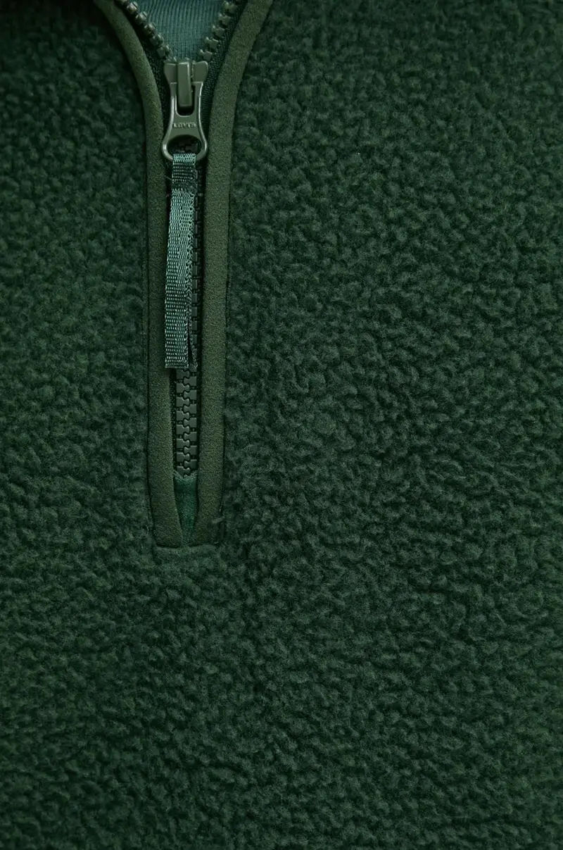 Levi's felpa in pile colore verde con cappuccio A8611 miniatura 5