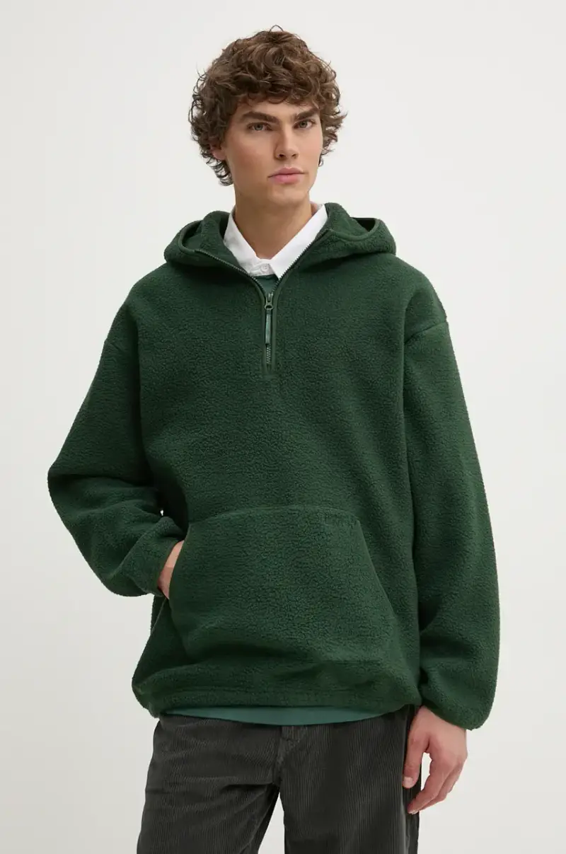 Levi's felpa in pile colore verde con cappuccio A8611