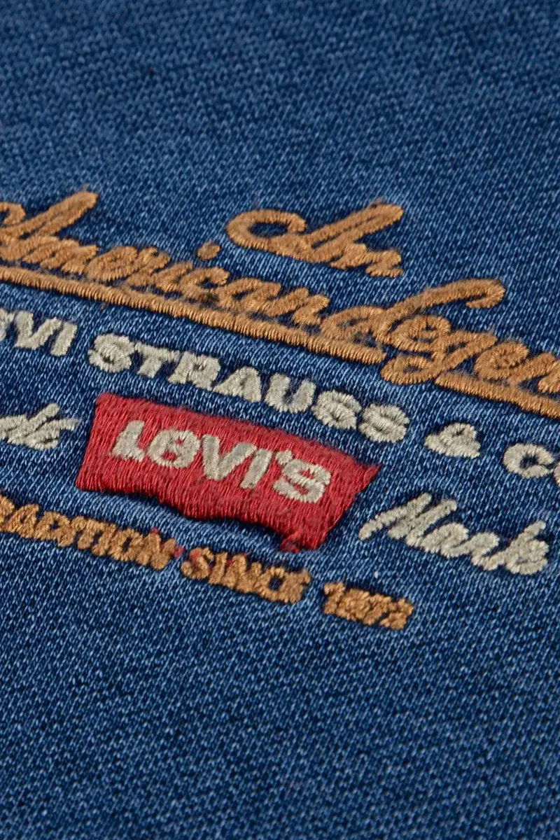 Levi's felpa per bambini LENGENDARY HOODIE colore blu navy con cappuccio 9EN746 miniatura 3