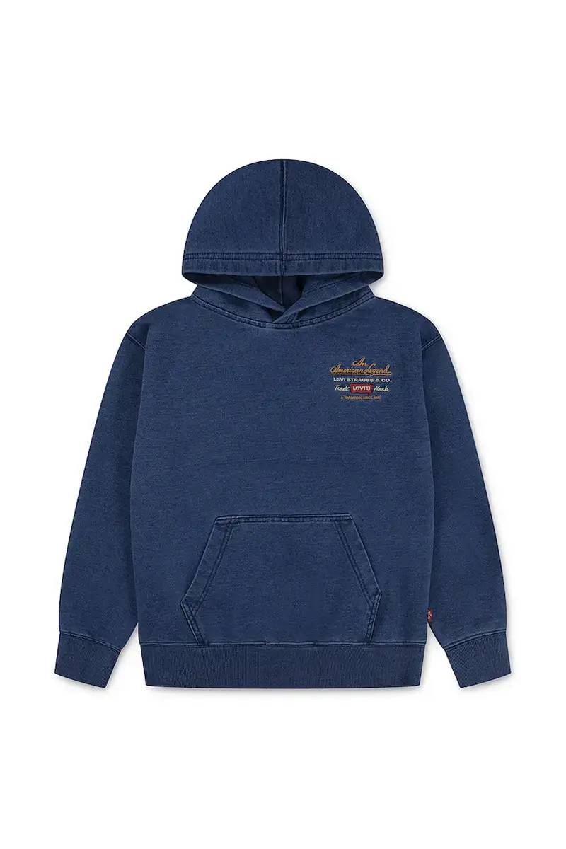 Levi's felpa per bambini LENGENDARY HOODIE colore blu navy con cappuccio 9EN746