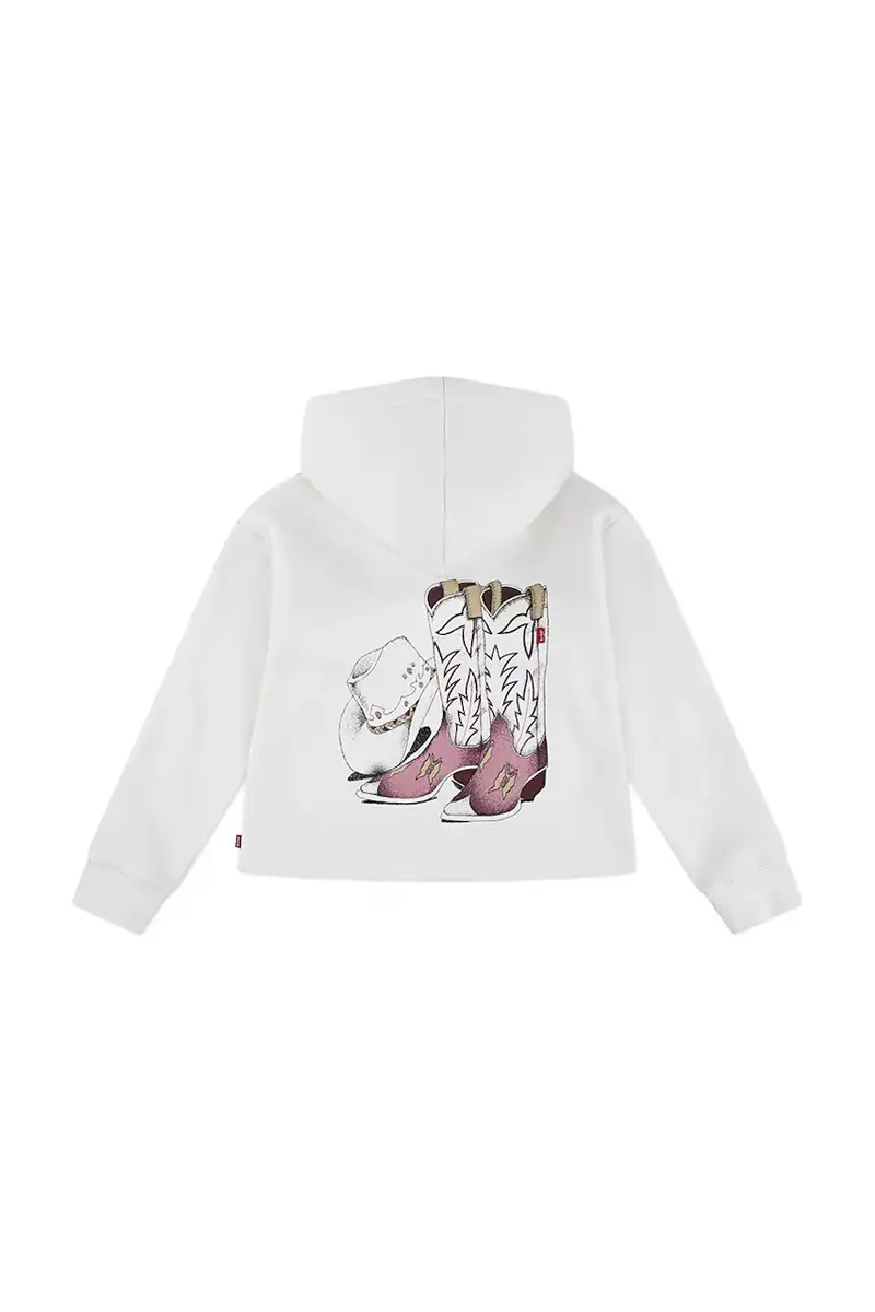 Levi's felpa per bambini MEET AND GREET WESTERN HOO colore beige con cappuccio 4EN658 miniatura 2