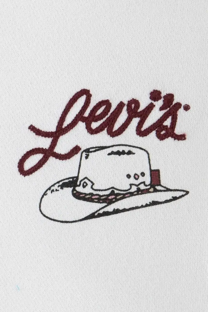 Levi's felpa per bambini MEET AND GREET WESTERN HOO colore beige con cappuccio 4EN658 miniatura 4