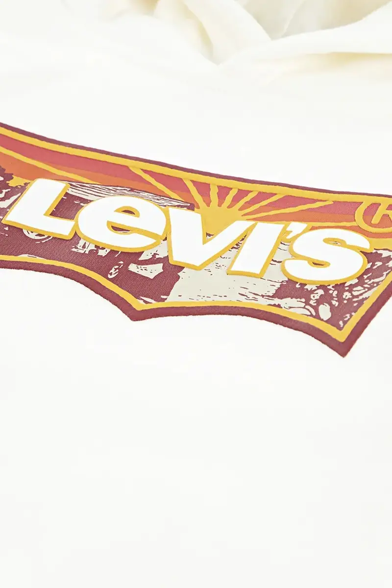 Levi's felpa per bambini SUNRISE BATWING HOODIE colore beige con cappuccio 9EP038 miniatura 3