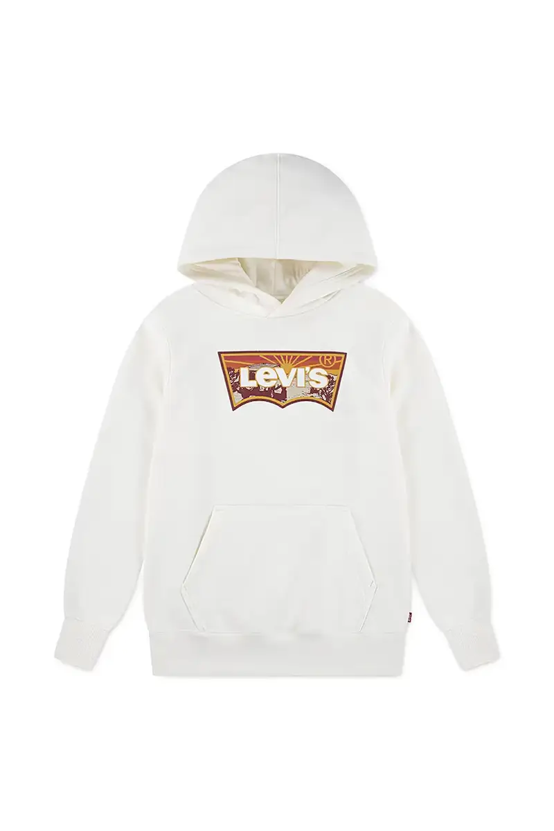Levi's felpa per bambini SUNRISE BATWING HOODIE colore beige con cappuccio 9EP038