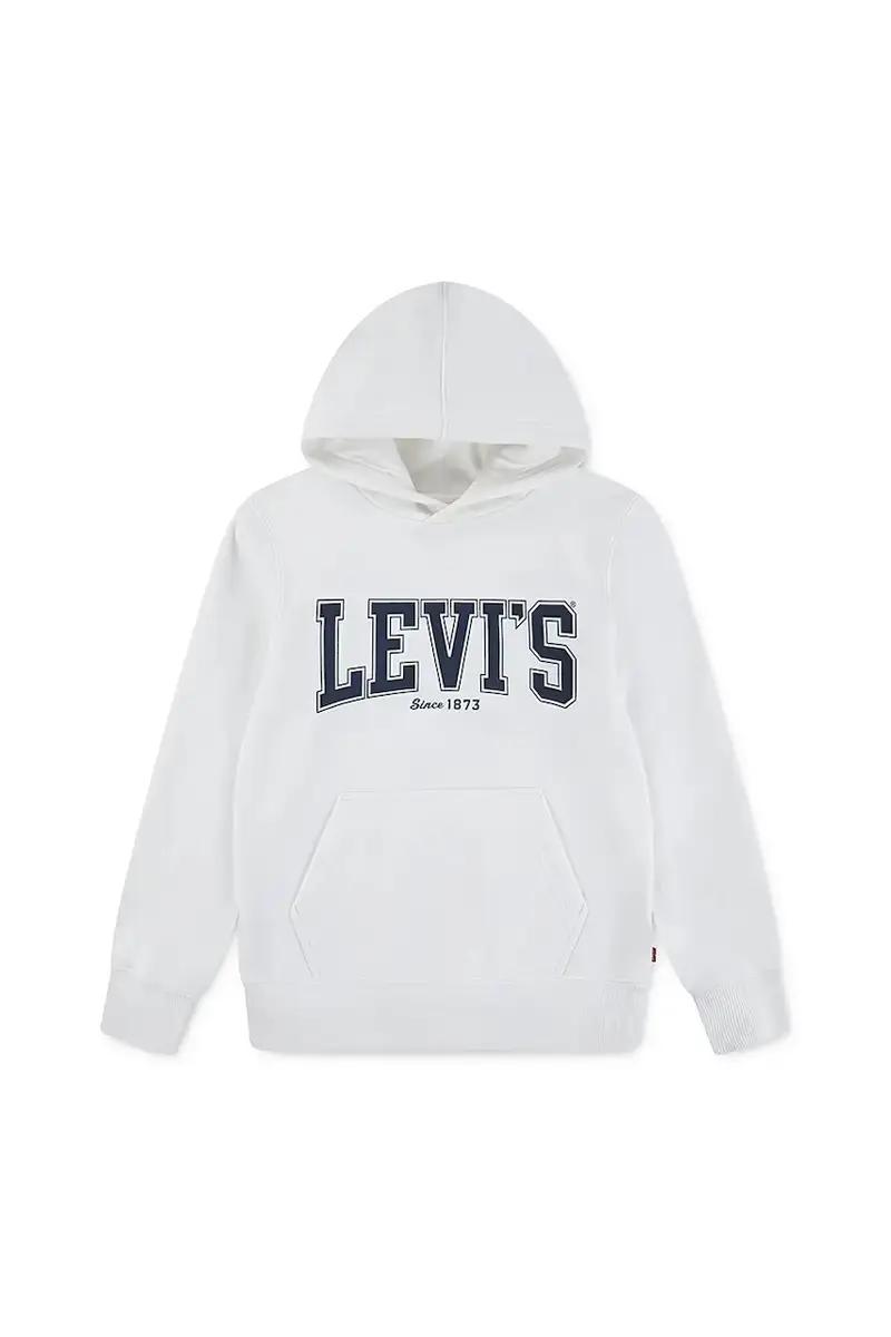 Levi's felpa per bambini THE GREAT HIGHWAY HOODIE colore bianco con cappuccio 9EN718
