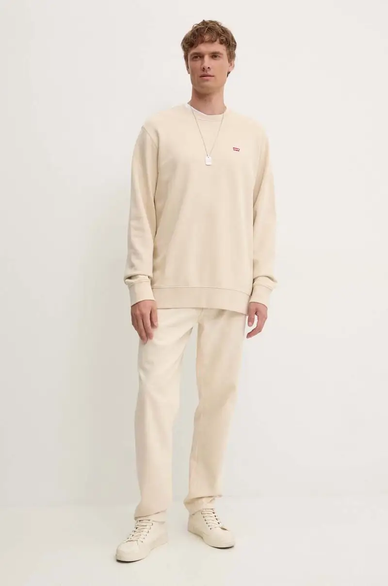 Levi's felpa uomo colore beige miniatura 2