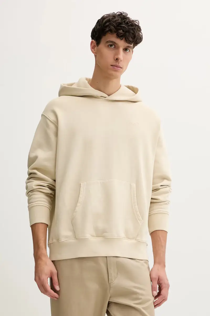 Levi's felpa uomo colore beige con cappuccio A8435