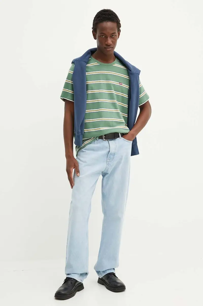 Levi's felpa uomo colore blu con cappuccio A9244 miniatura 2