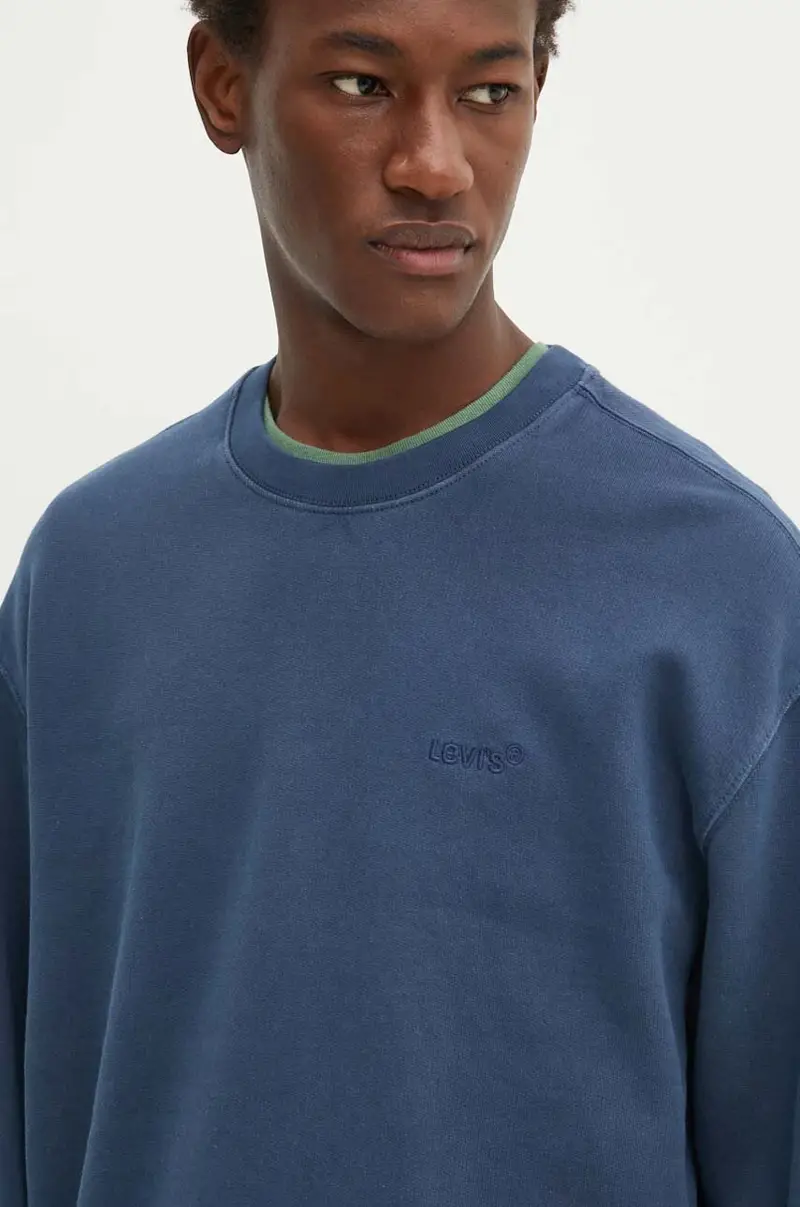 Levi's felpa uomo colore blu con cappuccio A9244 miniatura 4