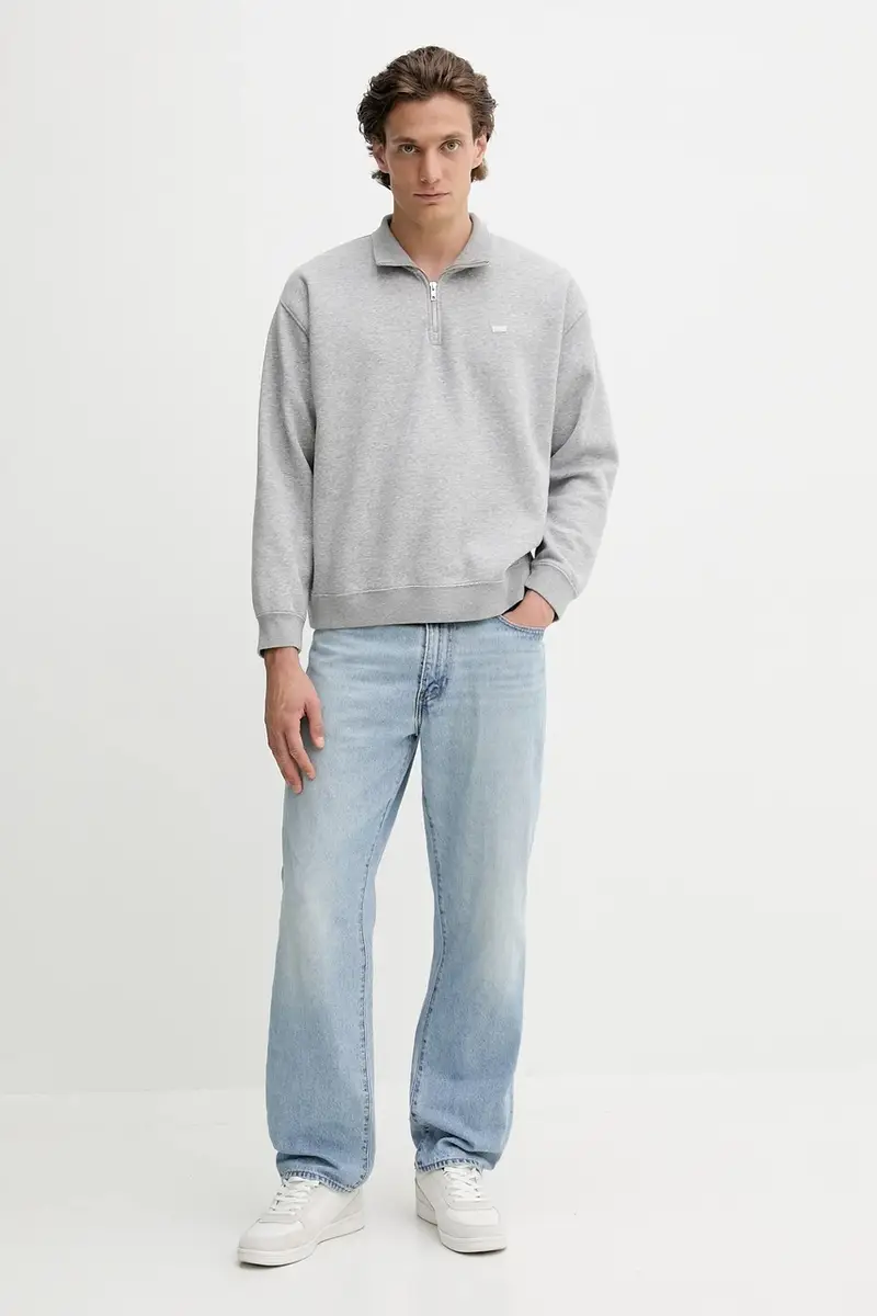 Levi's felpa uomo colore grigio 005N6 miniatura 2