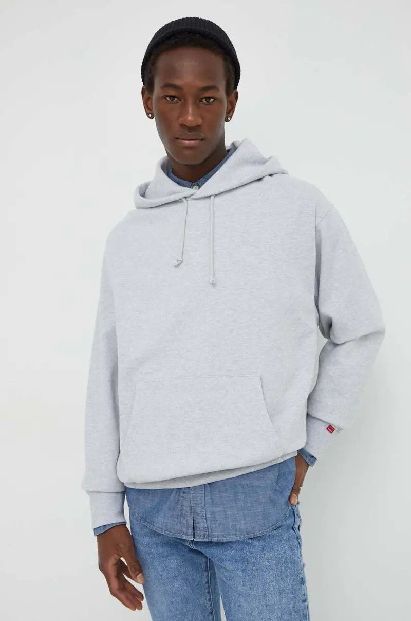 Levi's felpa uomo colore grigio con cappuccio miniatura 2