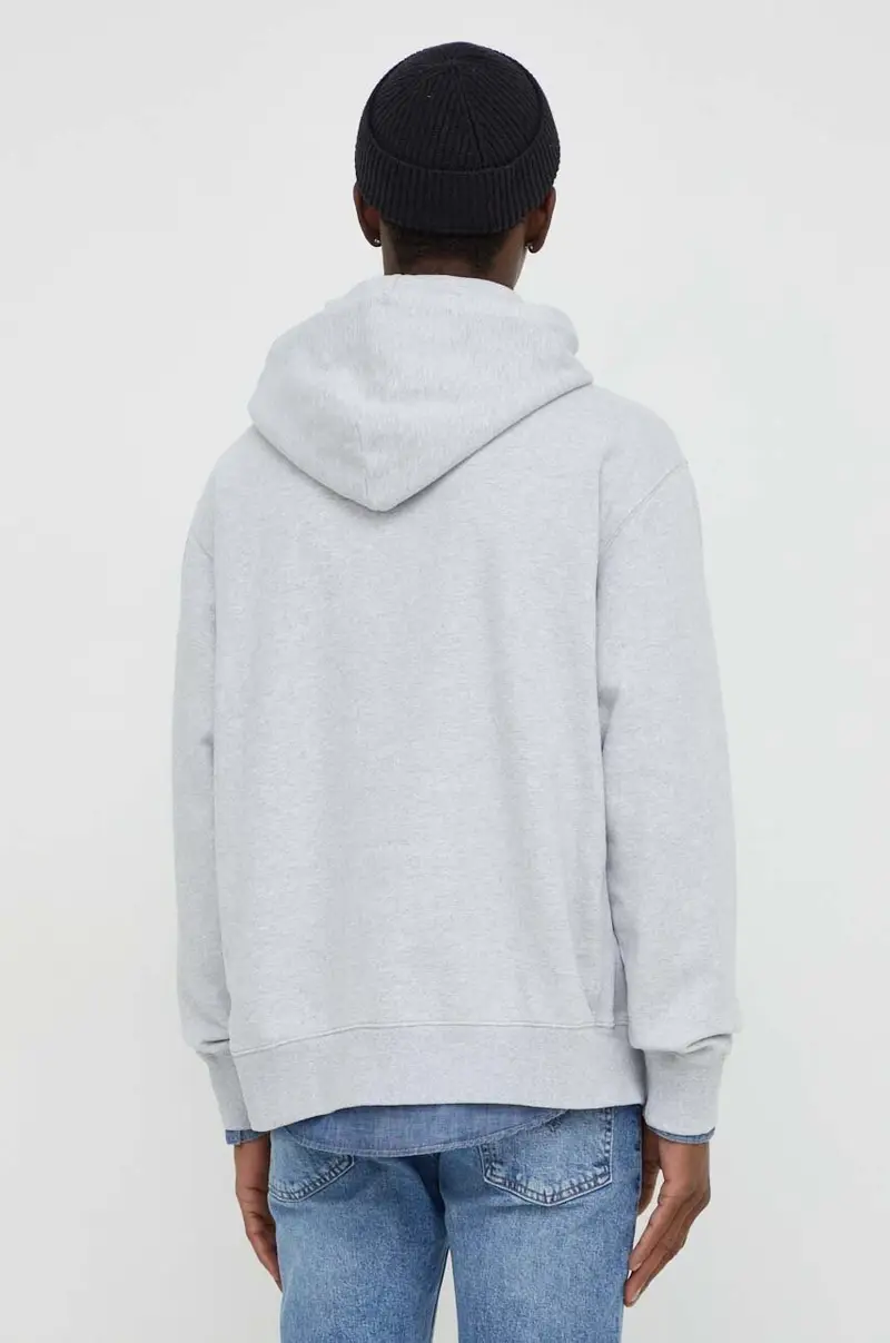 Levi's felpa uomo colore grigio con cappuccio miniatura 4