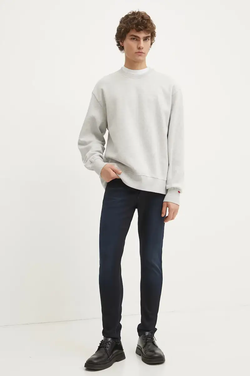 Levi's felpa uomo colore grigio con cappuccio A9244 miniatura 2