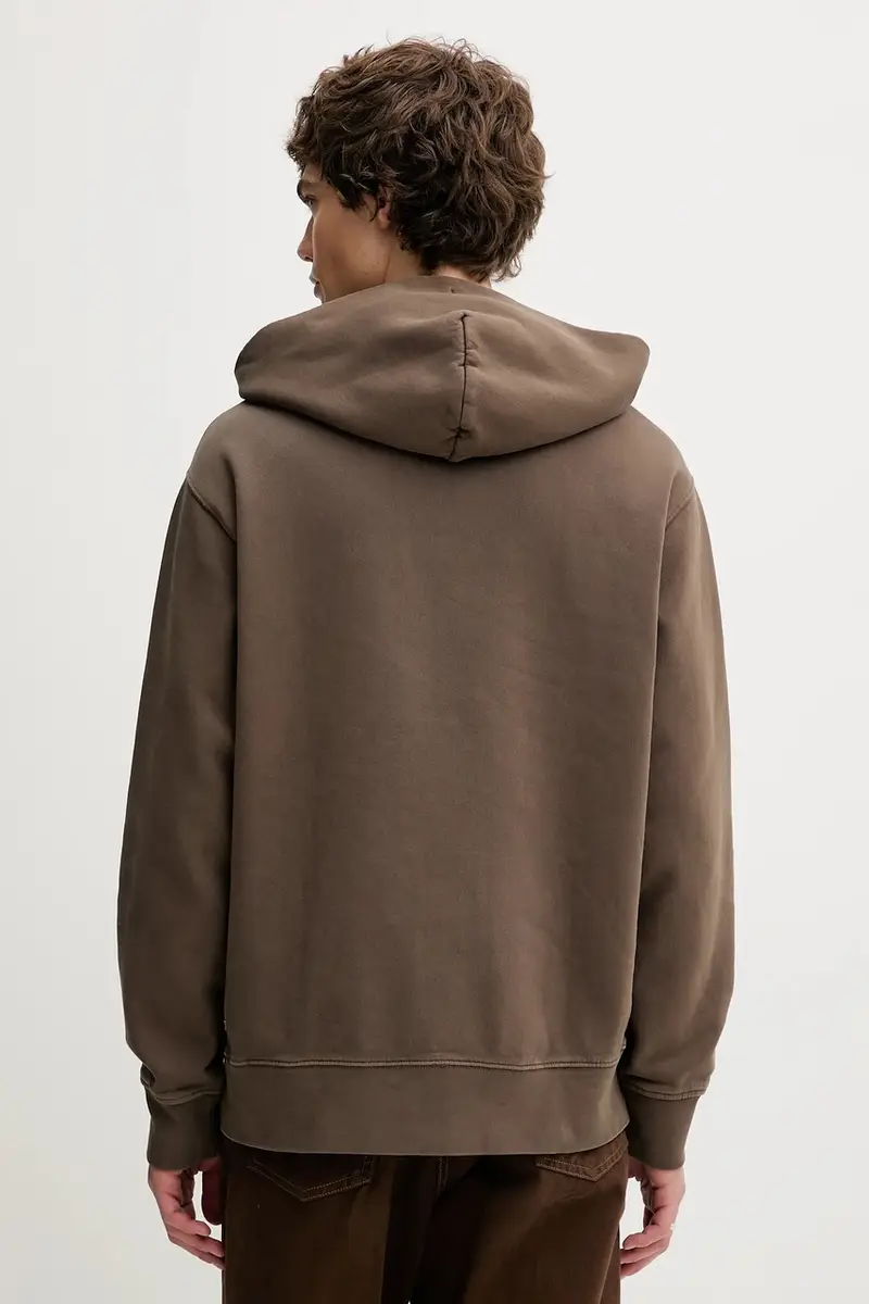 Levi's felpa uomo colore marrone con cappuccio A8435 miniatura 3