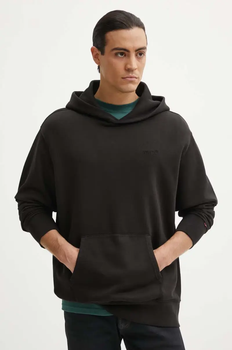 Levi's felpa uomo colore nero con cappuccio