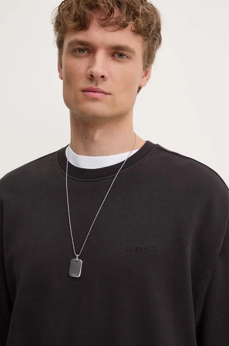 Levi's felpa uomo colore nero con cappuccio A9244 miniatura 4