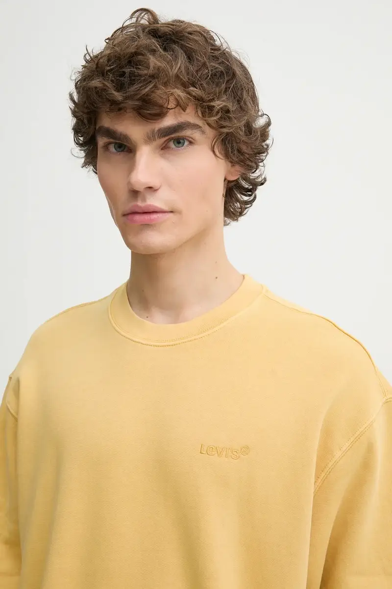 Levi's felpa uomo colore nero con cappuccio A9244 Giallo miniatura 4
