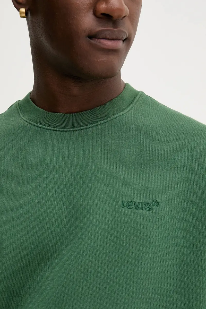Levi's felpa uomo colore nero con cappuccio A9244 Verde miniatura 5