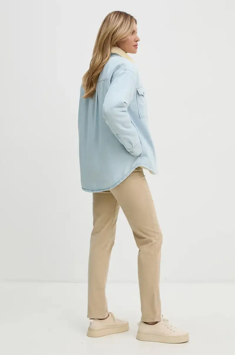 Levi's giacca camicia con aggiunta di cotone colore blu miniatura 3